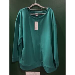 Chicos Zenergy Tunic Top Sweatshirt Womens Size 3 XL Pockets Heavy Crew 24x29